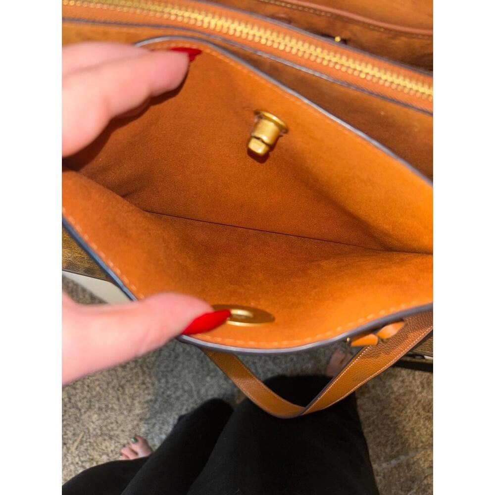 Coach Brooke Carryall 28 in Cognac Pebbled Leather - Picture 7 of 9